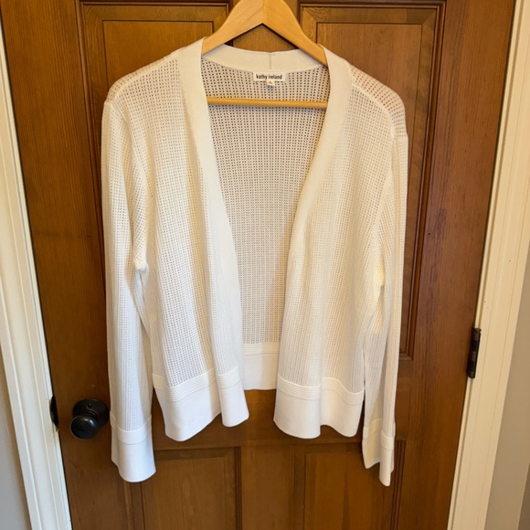 Kathy Ireland Cream Open-Front Cardigan - Picture 1 of 3